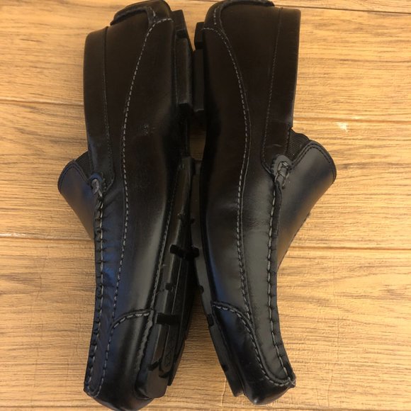 Rockport men black leather driving shoes, size 9 main image 4